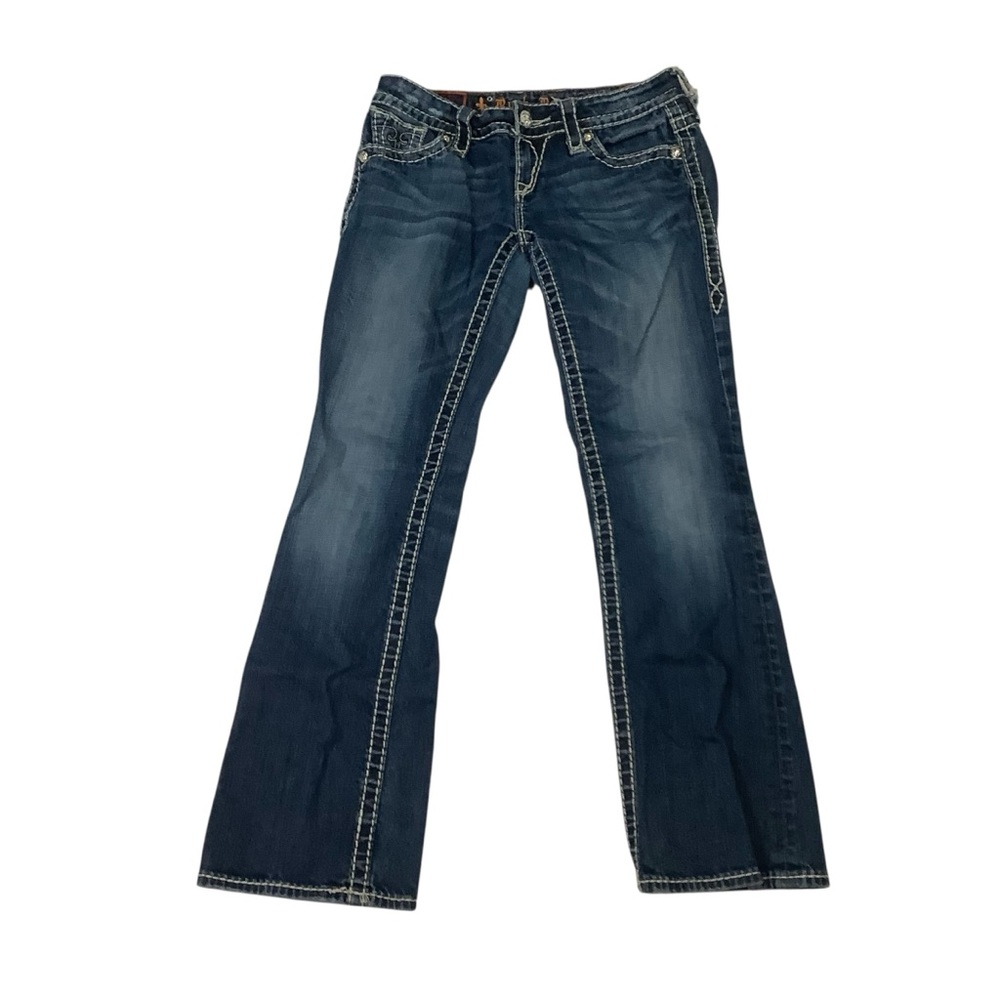 Rock Revival Eva Relaxed Bootcut Sz 27 Dark Blue Wash